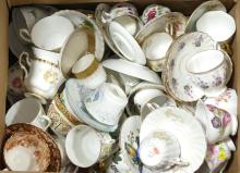 BOX LOT OF CUPS AND SAUCERS