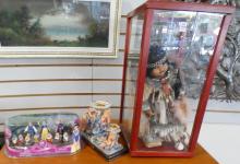 DOLLS, FIGURINES AND CANDELABRUM