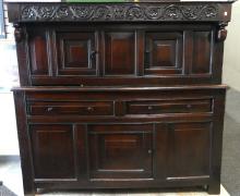 CHARLES II 17TH CENTURY OAK COURT CUPBOARD