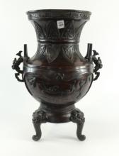 LARGE ANTIQUE JAPANESE BRONZE VASE