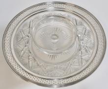 STERLING & CRYSTAL CAVIAR PLATE