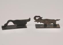 SILVER BOXES, PAINTING AND KNIFE RESTS