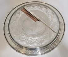 STERLING & CRYSTAL CAVIAR PLATE