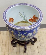CHINESE PORCELAIN "FISH" BOWL ON STAND