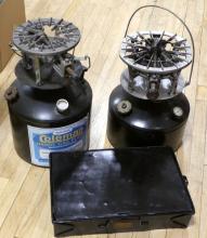 BOX LOT OF KEROSENE HEATERS AND CAMP STOVES