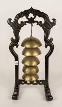 ASIAN TEMPLE BELLS ON STAND