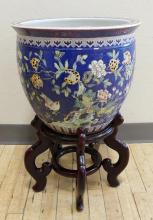 CHINESE PORCELAIN "FISH" BOWL ON STAND