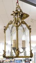 ANTIQUE BRASS LIGHT FIXTURE