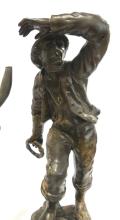 THREE SPELTER SCULPTURES