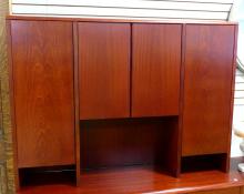 DANISH MAHOGANY CREDENZA WITH HUTCH AND FILE CABINET