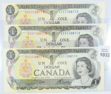 10 CANADIAN $1 NOTES