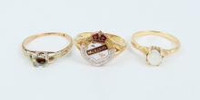 3 YELLOW GOLD RINGS