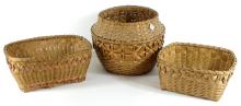 THREE INDIGENOUS BASKETS