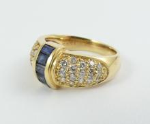 UNIQUE SAPPHIRE & DIAMOND RING