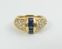 UNIQUE SAPPHIRE & DIAMOND RING