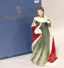 ROYAL DOULTON "QUEEN ANNE" FIGURINE WITH BOX