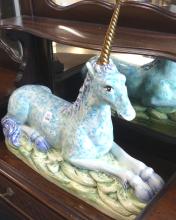 LARGE ITALIAN POTTERY "UNICORN" FIGURINE