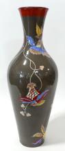 LARGE ENAMEL PAINTED VASE