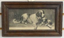 TWO ANTIQUE "DOG" PRINTS