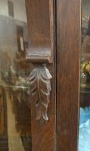 OAK BOW-FRONT CHINA CABINET