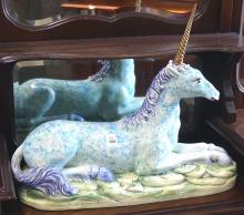 LARGE ITALIAN POTTERY "UNICORN" FIGURINE