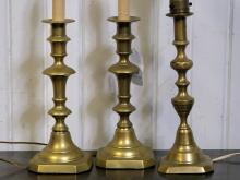 BRASS CANDLESTICK LAMPS