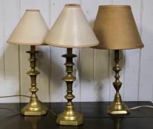 BRASS CANDLESTICK LAMPS