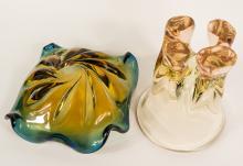 MCM ART GLASS VASE & BOWL