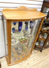 ILLUMINATED OAK DISPLAY CABINET