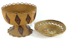 TWO WOVEN CONTAINERS