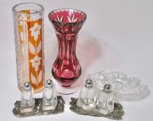 CRYSTAL VASES, ETC.