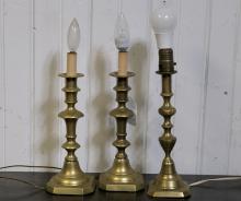 BRASS CANDLESTICK LAMPS