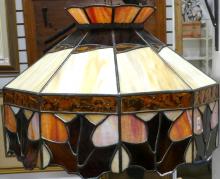 SLAG GLASS LIGHT FIXTURE