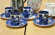 ANTIQUE CUPS & SAUCERS, ETC.