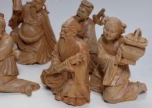 CHINESE CARVED WOOD FIGURES