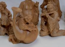 CHINESE CARVED WOOD FIGURES