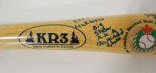 AUTOGRAPHED BASEBALL BAT AND CRICKET BALL