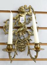 PAIR OF FIGURAL BRASS WALL SCONCES
