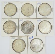8 CANADIAN SILVER DOLLARS