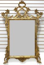 ANTIQUE GILTWOOD WALL MIRROR