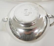 STERLING CREAM, SUGAR AND TRAY