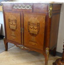 MARBLE TOP CONSOLE CABINET