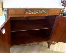 MARBLE TOP CONSOLE CABINET