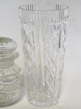 CRYSTAL JAR AND VASE