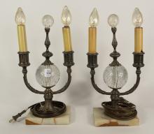 PAIR OF PAIRPOINT BOUDOIR LAMPS