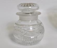 CRYSTAL JAR AND VASE