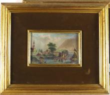 SET OF FOUR HAND-COLOURED PRINTS