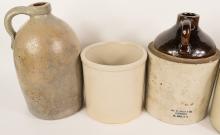 FIVE PIECES OF ANTIQUE STONEWARE