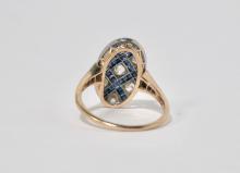 18K DIAMOND & SAPPHIRE RING