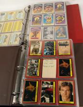 2 BINDERS OF TV/MOVIE/MUSIC/OLYMPIC CARDS AND STICKERS